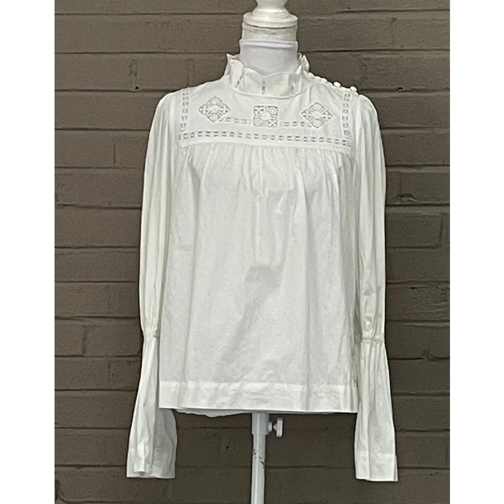 Free People White cotton blouse  S